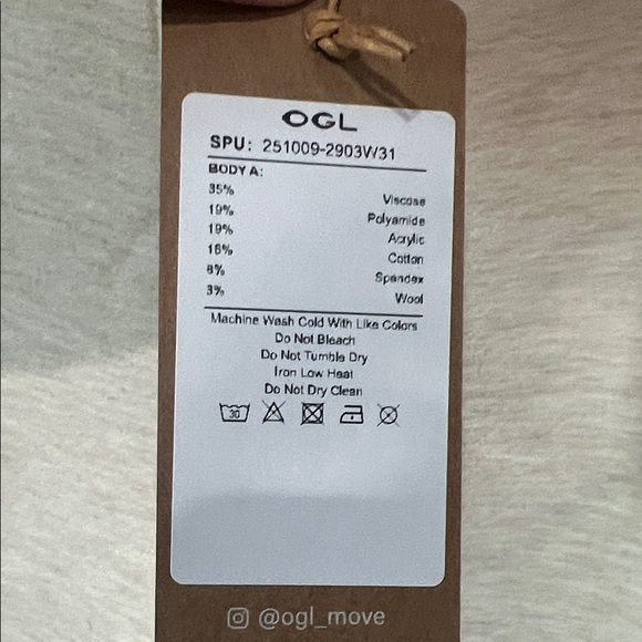 NWT OGL FuzzLuxe High Waisted Straight Leg Pull On Pant - Heather Beige Size L - Picture 2 of 11